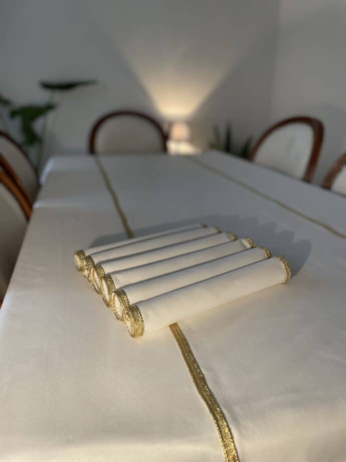 ⁦Pack : nappe + chemin de table + 6 serviettes⁩ - الصورة ⁦4⁩